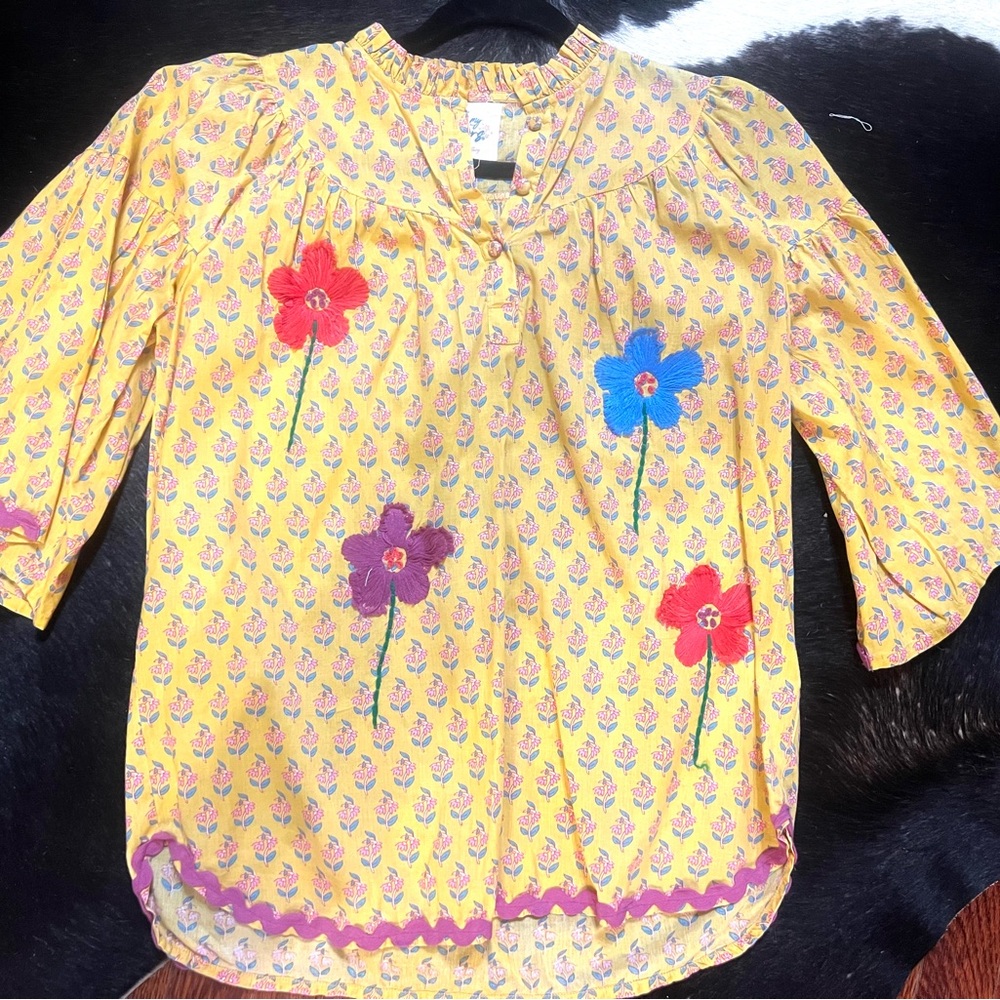 Vibrant Kids Blouse with Floral Design